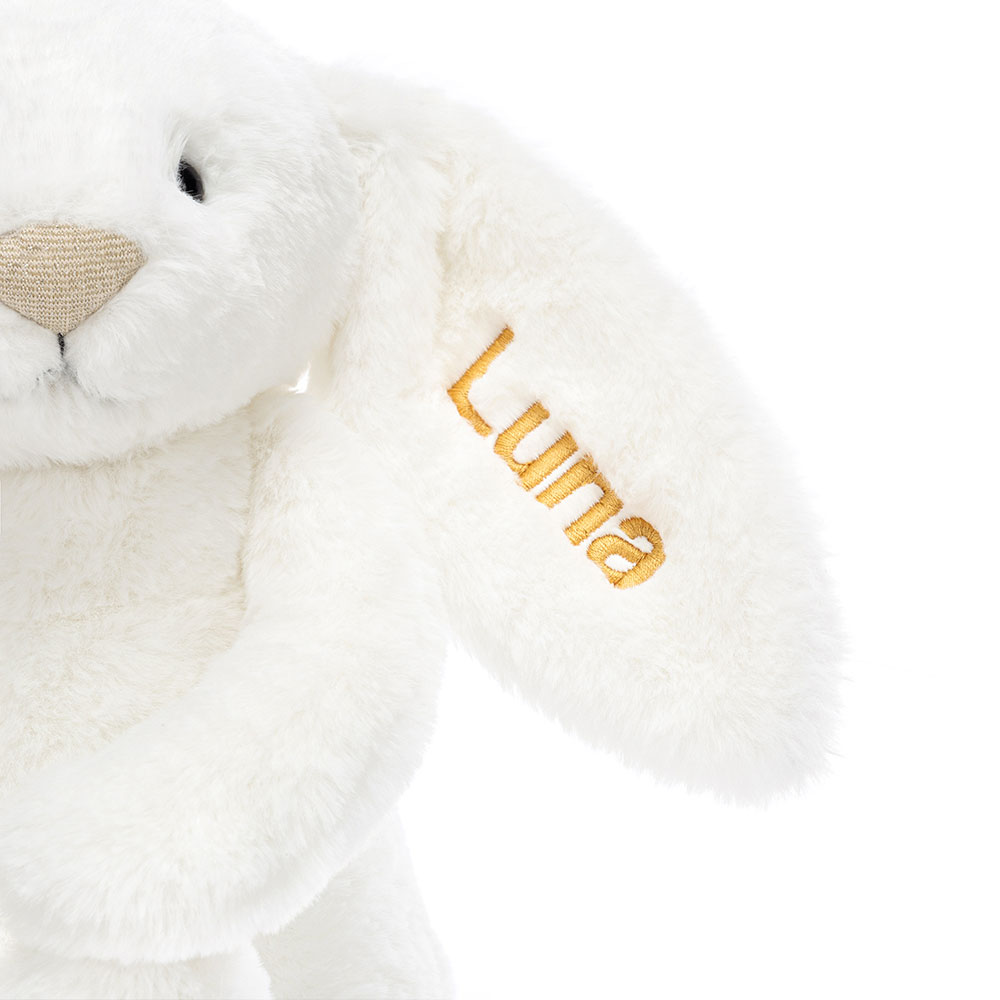 Personalised Bashful Luxe Bunny Luna Medium, View 3